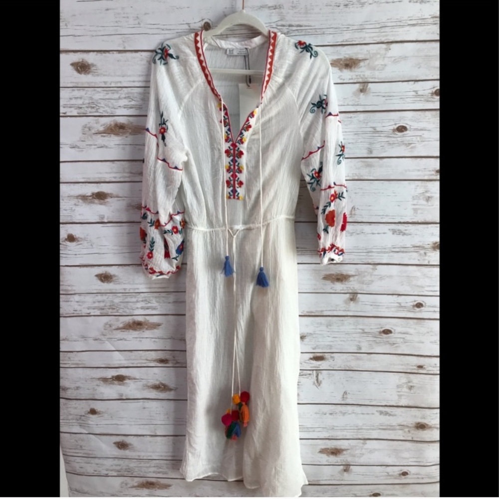 GORGEOUS ZARA NWT Embroidered Bohemian Tunic Dress - Picture 5 of 5